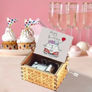 <span class=keywords><strong>Tema</strong></span> regalo per auguri di compleanno in legno a manovella a mano popolare all'ingrosso - Product Image 4