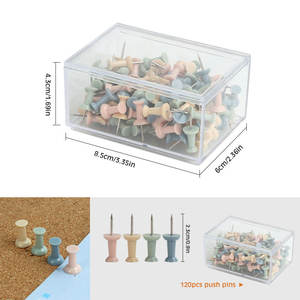 Оптовая продажа, 4 цвета, разноцветные, пластиковые и металлические иглы, декоративные Накладные на большой палец, 120 шт. - Product Image 2