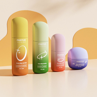 Ensemble de soins unifié en verre coloré dégradé avec flacon cosmétique pour lotion 40ml 100ml 120ml et pot de crème scellé avec joint personnalisé 50g