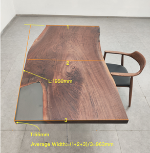 Mesa de Comedor de Madera Maciza con Borde Natural, Moderna y Popular, Resistente, Ecológica, Multiusos, para Hogar, Bar o Comedor, 1.95m - Product Image 5