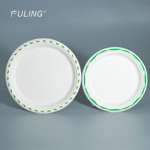 FULING - <span class=keywords><strong>Vajilla</strong></span> Desechable Ecológica para Fiestas, Platos de Caña de Azúcar Resistentes, Compostables y Biodegradables, de 9 y 10 Pulgadas - Product Image 4