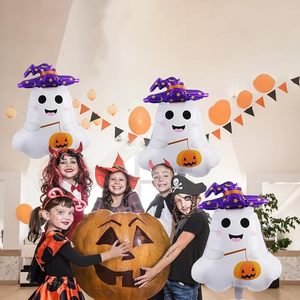 Globo de Aluminio Metálico con Diseño de Fantasma de Halloween con Sombrero de Bruja, Globo de Fiesta para Niños, Decoración para el Día de los Muertos - Product Image 6