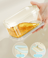 Boîte de rangement alimentaire portable avec poignée, empilable, en plastique transparent, organisateur de réfrigérateur, boîte de conservation des fruits et légumes