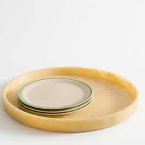Ensemble d'assiettes rondes en résine, design moderne et luxueux, couleur unie, passe au lave-vaisselle, vaisselle écologique en stock - Product Image 1