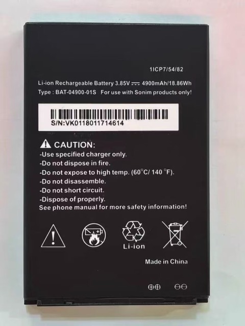 Replacement Battery for Sonim XP8 XP8800 (BAT-04900-01) 3.85V Lithium-ion 4900mAh High Quality in Stock
