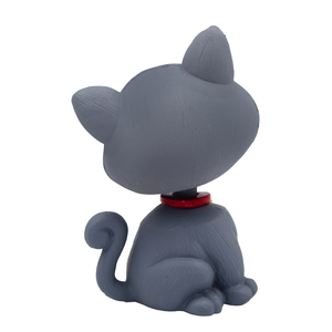 Grey Cat Bobblehead Dashboard Figurine Cute Animal Car Dashboard Decoration Resin <b>Toy</b> for Office <b>Desk</b> Home Decor Gift - Product Image 2