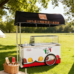 Gelato Trailer Concession <b>Towable</b> Ice Cream Freezer Cabinet Fast Food Street Food Cart - Product Image 4