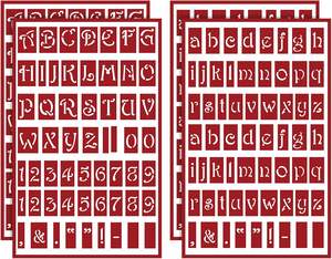 4 pochoirs réutilisables autocollants pour gravure sur verre ou estampage, pochoirs adhésifs réutilisables, chiffres gravés - Product Image 2