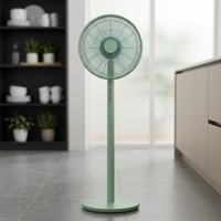 Ventilateur sur pied HSS de 14 pouces à grand panneau, électrique, à commande mécanique, avec 8 pales et design en spirale