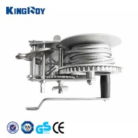 KINGROY - Cabrestante Manual Portátil de Alta Calidad con Cable de Acero Pequeño, Altura de Elevación de 20 m, para ATV/UTV, Camiones, Transporte de Carga, 1 Año de Garantía