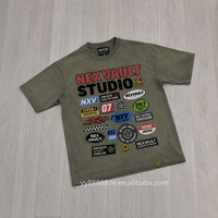 T-shirt OEM en coton vert militaire, personnalisable, imprimé intégral, pour homme