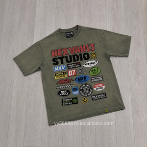 T-shirt OEM en coton <span class=keywords><strong>vert</strong></span> militaire, personnalisable, imprimé intégral, pour homme - Product Image 1