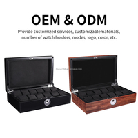 Boîte de rangement pour montres MINEESI, en MDF de haute qualité, résistante aux chocs, résistante à l'eau, avec doublure en daim, fermeture à clé, OEM ODM