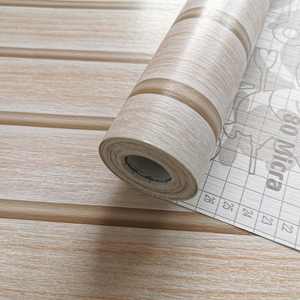 Rouleaux de papier peint auto-adhésifs à rayures en bois Papier de contact autocollant en vinyle PVC Papier peint à <span class=keywords><strong>tasseaux</strong></span> en bois imperméable - Product Image 2