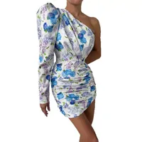 Robe asymétrique à une épaule pour femme, coupe ajustée, décontractée, idéale pour l'été