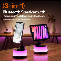 Son 360° pour haut-parleur, microphone intégré, support magnétique puissant pour téléphone, haut-parleur portable rechargeable 800 mAh, appels mains libres