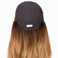 Perruque en cheveux humains avec mèches blondes et brunes, 13x4, lace frontale, ondulée, pré-épilée, sans colle