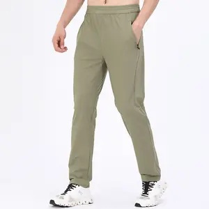 AOLA yaz erkekler açık rahat pantolon yüksek elastik düz ince büyük cep hızlı kuru nefes eğitim Sweatpants