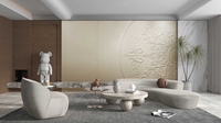 Panneau mural décoratif d'intérieur texturé sculpté sur mesure SUNGPU, imperméable, en tissu cuir de luxe, pour décoration intérieure