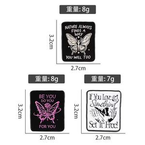 Broche de revers en alliage de zinc plaqué nickel noir avec citation inspirante et <span class=keywords><strong>motivante</strong></span> - Cadeau pour amis et enfants - Vente en gros - Product Image 5