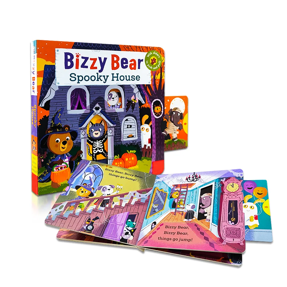 เอาท์เล็ทสำหรับเด็กหนังสือเสริมสร้างความรู้ภาษาอังกฤษของเด็กหมีบิซซี่บ้านน่ากลัวหนังสือ3D สำหรับเด็ก