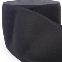 Bande élastique large en polyester tricoté avec sangle en caoutchouc, 7-20 cm, noir et blanc, écologique, 50 yards, KAYA KYEB003, épaisseur 0,9 mm