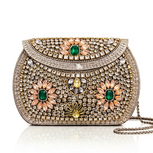 Designer Multi-Color Stylish Metal Mosaic Clutches for Ladies Handcrafted Evening Wedding Party <b>Purse</b> Bags Craftstages - Product Image 1