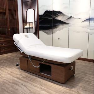 Table de massage électrique à trois moteurs, couleur personnalisable, pour soins du visage et spa, design contemporain, cuir PU chauffant, chambre à coucher - Product Image 2