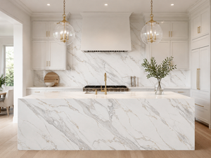 UNION STONE Calacatta Silver Aura, Losa de Cuarzo Artificial Impresa, Super Jumbo, Ecológica, Diseño Moderno, para Encimeras de Cocina - Product Image 3