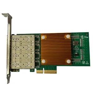 I350 AM4 Gigabit Quad-Port SFP Kartu Jaringan Server Serat Optik untuk Server