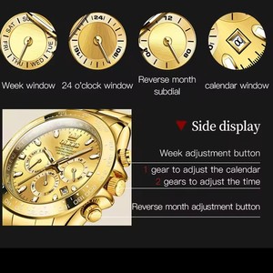 Men Mechanical Wristwatch Gold <b>Automatic</b> <b>Chronograph</b> Luxury Fashion Watch 43mm Round Case Sapphire Crystal Dial 6638 - Product Image 6