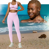 Vente en gros vêtements de sport grande taille soutien-gorge de sport solide à maintien élevé dos nageur respirant taille haute Leggings deux pièces RC-561