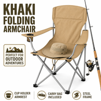 Chaise pliante d'extérieur légère en fer, design chinois, avec dossier et accoudoirs, chaise de camping portable pour pique-nique, tissu Oxford