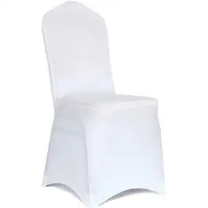 50Pcs Polyester Chair Slipcover Elastic Party White Banquet Stretch Spandex Chair Covers For Events Weddings