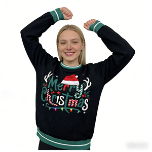 <span class=keywords><strong>Pull</strong></span>-over de Noël surdimensionné à manches longues pour homme, motif Rudolph et Père Noël, 100 % acrylique, hiver - Product Image 4