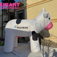 Logo géant imprimé Modèle gonflable de vache à lait, ballon gonflable mignon de vache à lait