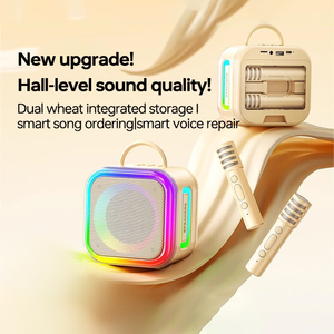 Altavoz Estéreo para Exteriores K89 <span class=keywords><strong>con</strong></span> Iluminación LED RGB, Recargable, para Fiestas, Karaoke Privado, Micrófonos Inalámbricos - Product Image 5