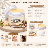 Beurre de karité naturel brut non raffiné pour le corps, hydratant et retenant l'eau, garde la peau saine, crème