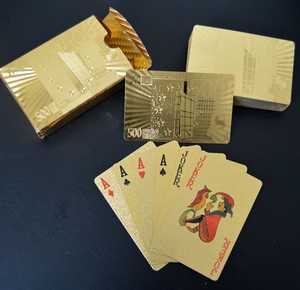 Vente en gros Cartes à jouer personnalisées en plastique dollar américain Tyran local doré Alternatives en feuille d'or Boîte d'emballage en papier - Product Image 6