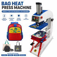 Presse à chaud pneumatique automatique 20x20cm pour l'impression par sublimation sur sacs à dos, équipement de transfert de logo et d'étiquettes par sublimation