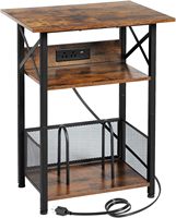 Support de lecteur de disques vinyles transfrontalier avec prise, table d'appoint de canapé, table d'appoint de salon, table de chevet de chambre à coucher
