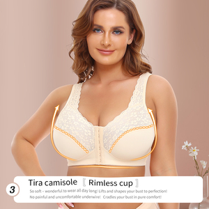 Sexy Plus <span class=keywords><strong>Size</strong></span> Push-Up-BH für Damen Nahtloses Design Front verschluss Volle Abdeckung Deep Cup <span class=keywords><strong>XXL</strong></span> XXXL 4XL 5XL Solid Bestickt - Product Image 4