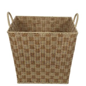 Custom-made faux rattan minimalist <b>square</b> woven storage <b>basket</b> for kitchens, household rattan tabletop snack and sundry <b>baskets</b>. - Product Image 1