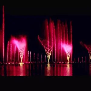Fuente de agua de baile Musical para exteriores, boquillas giratorias decorativas con luz LED colorida