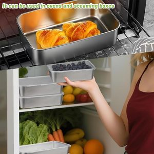 Stainless Steel Food <b>Storage</b> Containers Airtight Lids for Kitchen Bento Box Meal Prep Metal Lunch Box Freezer and Microwave Safe - Product Image 4