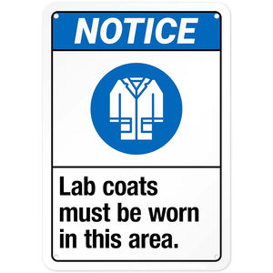 Avertissement - Les blouses de laboratoire doivent être portées dans cette zone - Product Image 3
