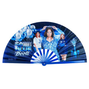 批发定制中国折纸扇印花竹织物手扇礼品彩绘工艺 - Product Image 1