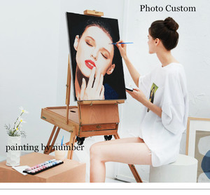 Arte de pared decorativo personalizado arte de pintura de aceite digital patrón de Flores pintado pintura de aceite DIY por núme - Product Image 4