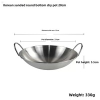 Yolecen Vente en Gros Design Classique Double Oreille En Acier Inoxydable Hot Pot avec Antiadhésif Anti-Débordement Bar Poêle En Métal Alcool Pot Sec