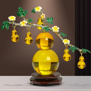 Ornement en forme de gourde en cristal, sphère d'améthyste violette, design floral, décoration de la maison, cadeau - Product Image 2